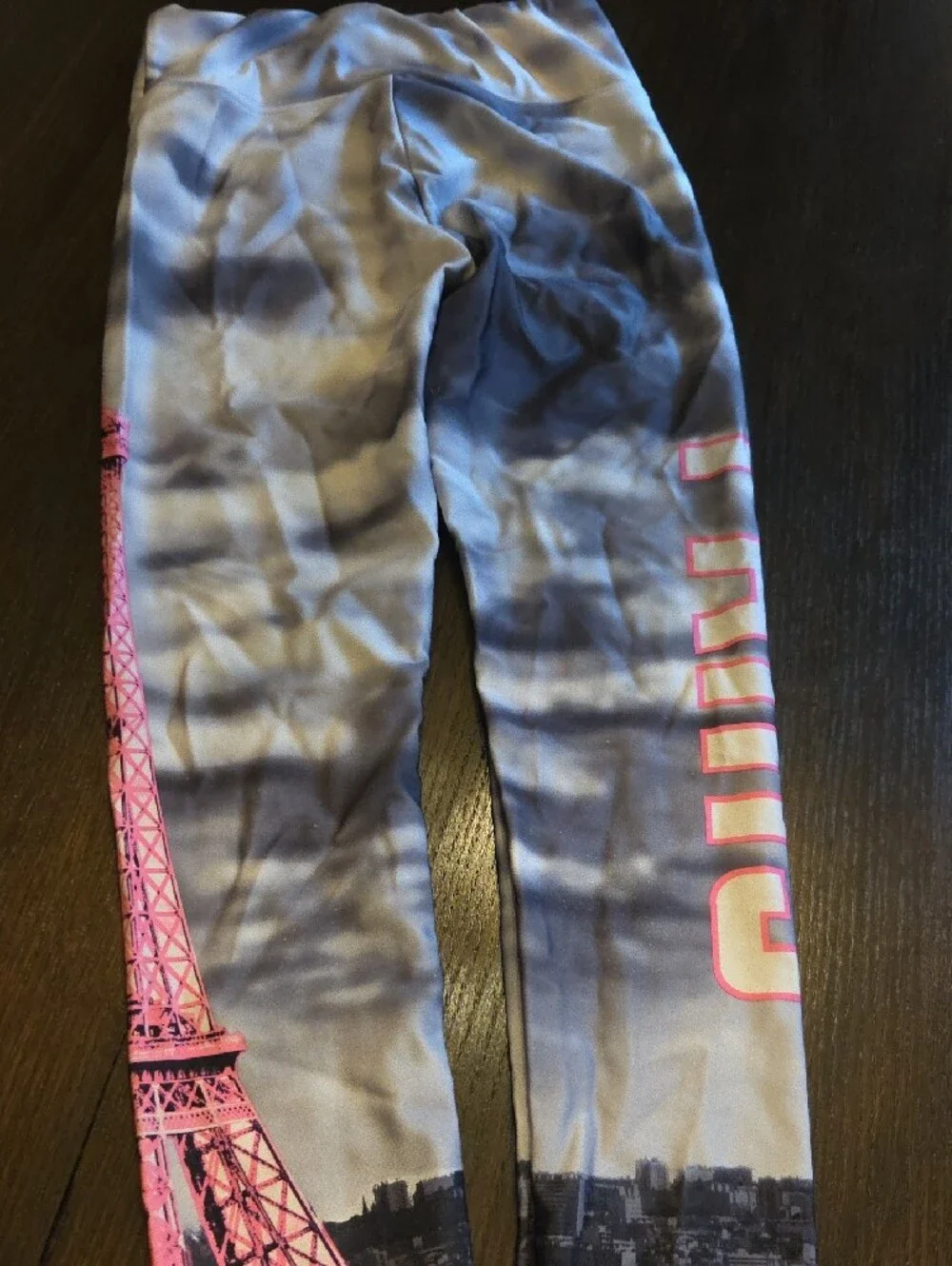 Justice Gray Leggings with Pink Eiffel Tower and Paris Print